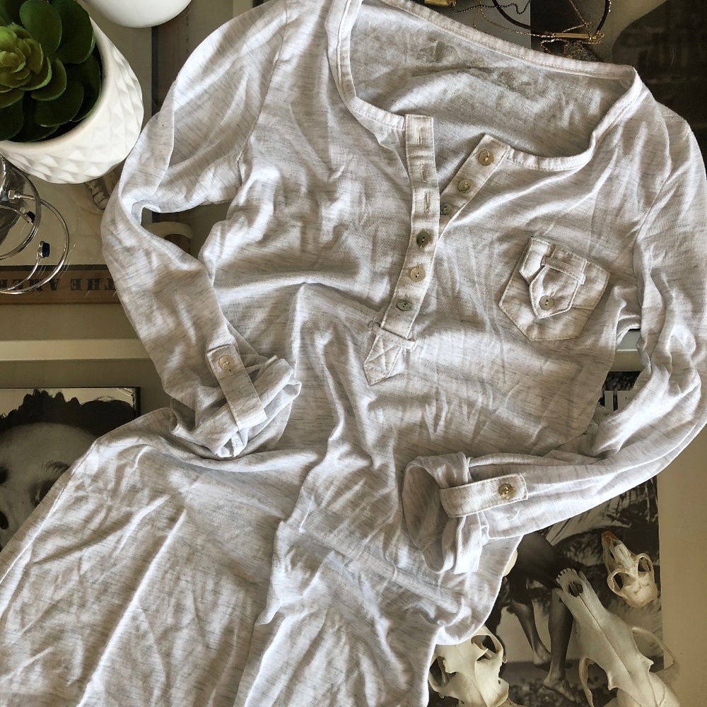 Heather Grey Henley Shirt